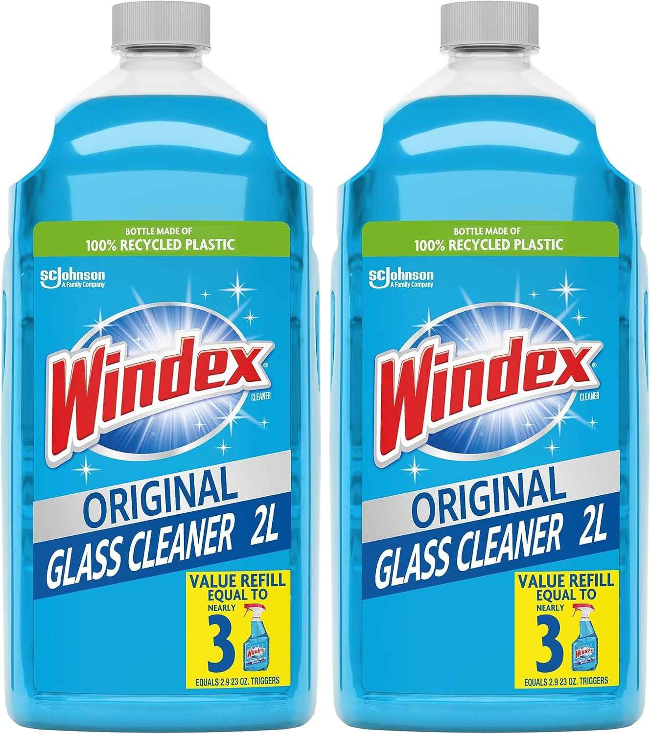 Windex Glass and Window Cleaner Spray Bottle, Packaging Designed to Prevent Leakage and Breaking, Surface Cleaning Spray, Original Blue Scent, 23 Fl Oz