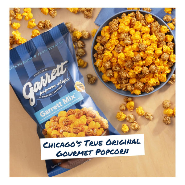 Garrett Popcorn Mix, 4 Ounce Bags, Pack of 6, Classic Chicago Style Cheese and Caramel Popcorn