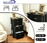 MAX Houser 3-Drawer Dresser Storage Tower for Bedroom, Closet, Office, Black