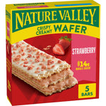 Nature Valley Whole Grain Crispy Creamy Wafer Bars, Strawberry, 5 Bars, 6.5 oz, Non-GMO