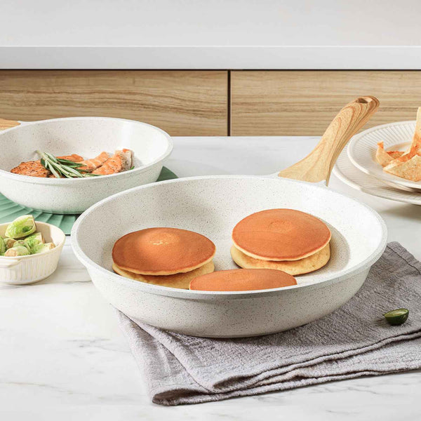SENSARTE Nonstick Ceramic Frying Pan Skillet, 8-Inch Omelet Pan, Healthy Non Toxic Chef Pan, Induction Compatible Egg Pan with Heat Resistant Handle, PFAS-Free, White