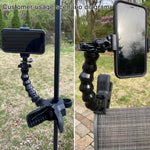 Suptig Phone Holder Desk Gooseneck Mount, Cell Phone Clamp Clip for Pole, Mount Stand, Compatible for iPhone 17 iPhone 16 Plus 15 Pro 14 Plus Xs Max XR X 8 7 6 6s Plus and Other 4-7'' Device