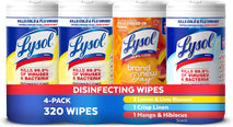 LYSOL Disinfecting Wipes, All Purpose Cleaner, Multi-Surface Antibacterial Cleaning Wipes, Household Cleaning Supplies, Dorm Essentials, Lemon + Mango & Hibiscus + Crisp Linen Scent, 80 ct. (4 Pack)