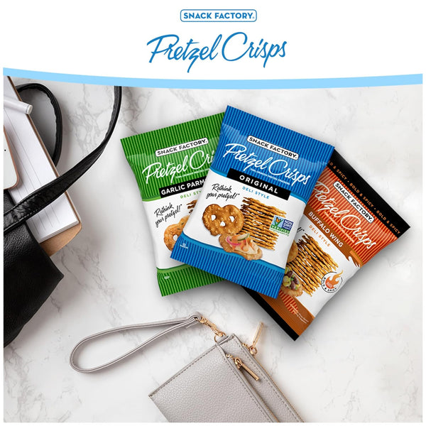 Snack Factory Pretzel Crisps Variety Pack, 24 Individual 1.5 Ounce Bags