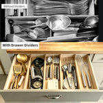 Adjustable bamboo drawer dividers for kitchen, bathroom, and bedroom