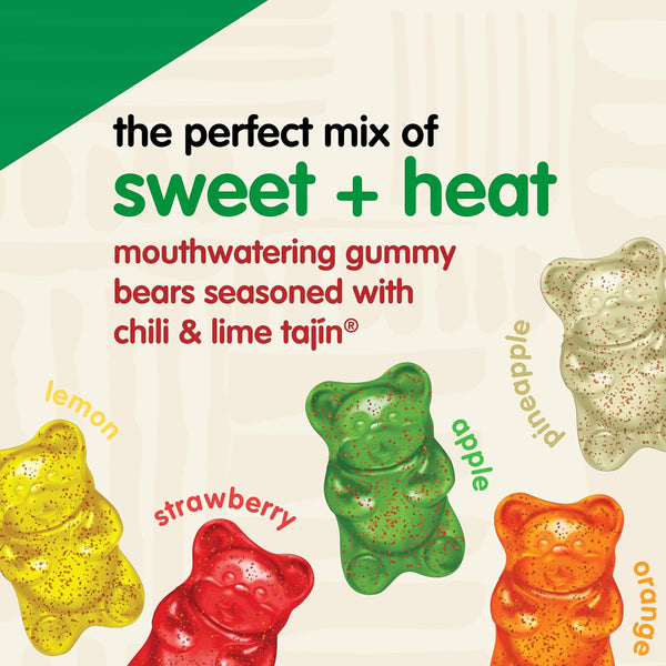 Snak Club Tajin Gummy Bears Assorted Fruit Candy Gummies 9 oz Resealable Bag
