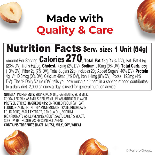 Nutella & GO! 12-pack snack cups with hazelnut spread and pretzel sticks, 1.9 oz each