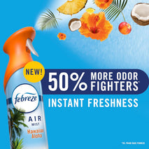 Febreze Air Mist, Air Freshener Spray, Odor Fighting Room Spray, Deodorizer for Home Bathroom Kitchen Office Apartment Dorm Room Classroom, Heavy Duty Crisp Clean Scent, 8.1oz, (Pack of 6)