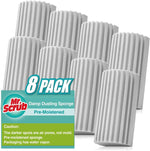 4 Pack Damp Dusting Sponge Duster, Grey Dust Cleaning Sponge, Reusable Household Cleaning Sponge Tool for Blinds, floorboards, Fan Blades, Vents, Glass, Railings, Mirrors