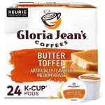 Gloria Jean's Coffees Butter Toffee Single-Serve Keurig K-Cup Pods Medium Roast Coffee 24 Count