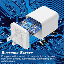 6 Pack USB Wall Charger with Dual USB Ports for iPhone and Samsung