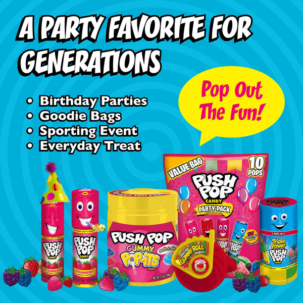 Push Pop Candy Lollipops Variety Pack 24 Count Assorted Fruity Flavors