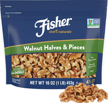 Fisher Chef's Naturals Walnut Halves & Pieces 16 oz for Baking and Cooking