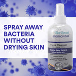 SkinSmart antimicrobial facial cleanser for breakouts and blemishes, with hypochlorous acid formula, 8 oz spray, gentle for all ages and skin types