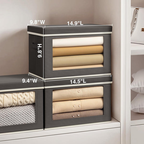 Storage bins with lids for home and office organization