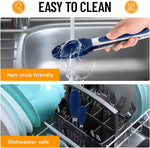 HOTEC Premium 7 & 9 Inch Kitchen Tongs, Stainless Steel Locking Cooking Tongs with Silicone Tips, Non-Scratch & Heat Resistant, Serving Tongs for Salad, BBQ, Classic Blue, Set of 2