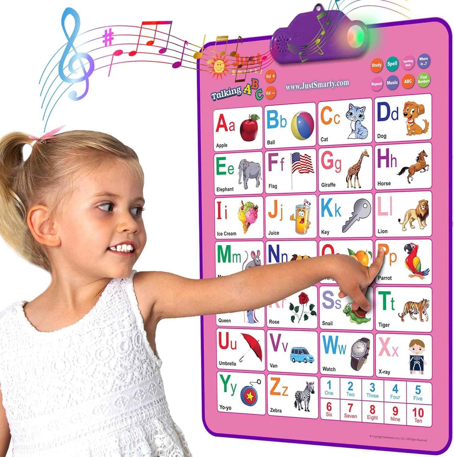 Just Smarty Alphabet Wall Chart for Toddlers 1-3 | ABCs & 123s Kids Learning Toy | Educational Gift for Infant Ages 1 2 3 4 5 | Speech Therapy for Kids 1-3 | Autism Toys for Toddlers 3-4