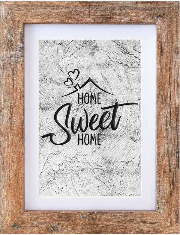 Califortree 5x7 rustic brown picture frame with shatterproof plexiglass and horizontal/vertical display
