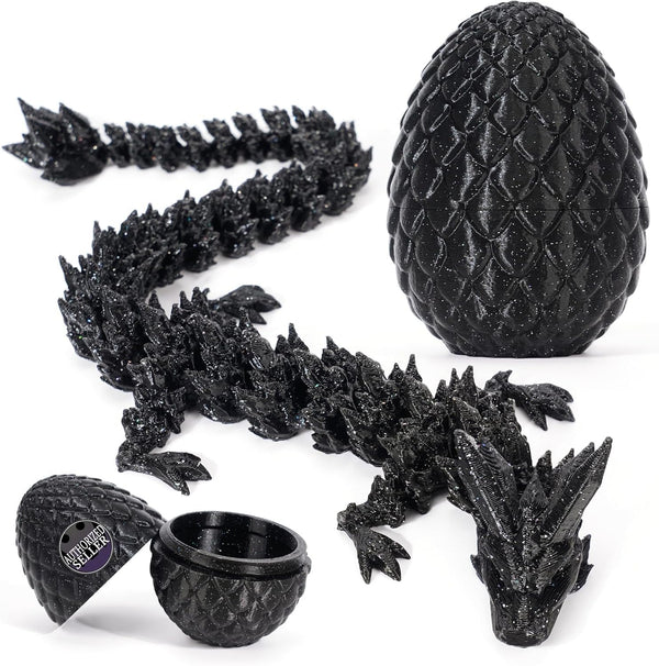 12 inch 3d printed dragon easter egg with fall protection and reinforced joints, eco-friendly fidget toy in rainbow color