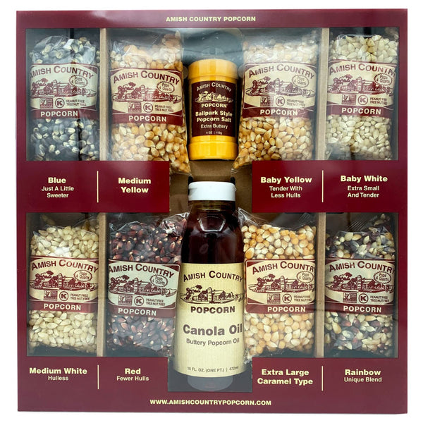 Amish Country Popcorn 4 Ounce Variety Kernel Gift Set 10 Pack Assorted
