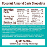 Munk Pack Coconut Almond Dark Chocolate Nut Bars, 12 Count, Gluten Free, Keto, Low Carb, 5g Fiber, Plant Protein