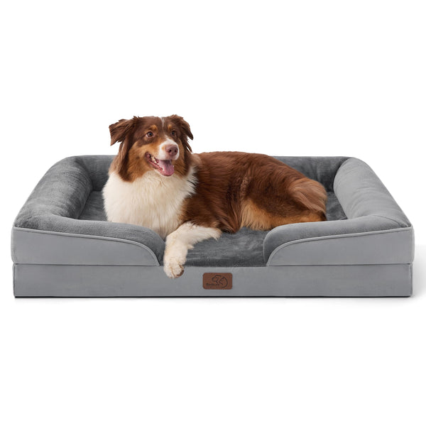 Bedsure Orthopedic Dog Bed Large Grey 35 Inch Waterproof Couch Sofa Pet Bed