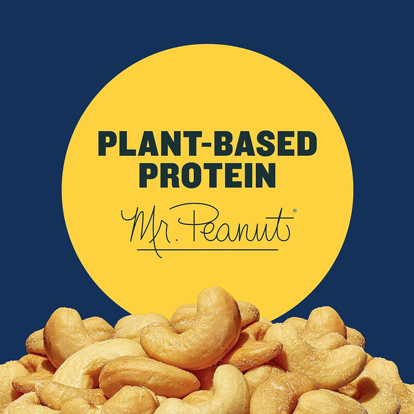 PLANTERS Deluxe Salted Whole Cashews - Plant-Based Protein, Roasted Cashew Flavor, Kosher, 1 lb 2.25oz Canister