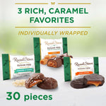 russell stover sugar free assorted caramels in chocolate, 15.3 oz. bag, made with stevia extract, no added sugar