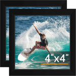 FIXSMITH 8x10 Picture Frame Set of 2, Photo Frame with HD Plexiglass, Display Pictures 5x7 with Mat or 8x10 Without Mat Multi Picture Frames Collage for Tabletop or Wall Display, Black