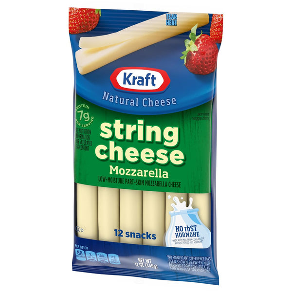 Kraft String Cheese Mozzarella Cheese Snacks (12 ct Sticks)