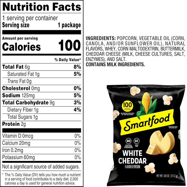 40 count White Cheddar Popcorn in 0.625 ounce bags