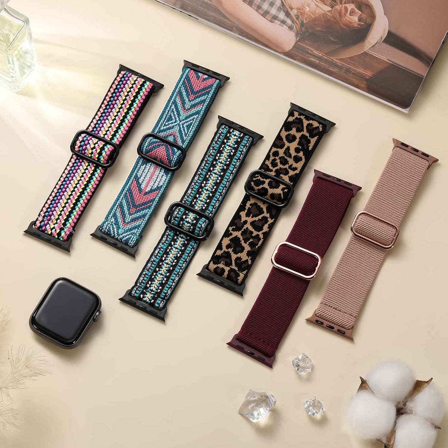 Maledan 10 Pack Stretchy Solo Loop Compatible with Apple Watch Band 40mm 38mm 41mm 42mm 44mm 45mm 46mm 49mm Women Men,Soft Nylon Elastic Braided Strap for iWatch Series 11 10 9 8 7 6 5 4 3 2 1 SE Ultra