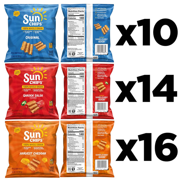 SunChips 100% Whole Grain Chips Variety Pack 40 1 oz Bags