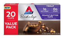 Atkins Endulge Peanut Butter Cups, 20 count low carb dessert with 0g sugar