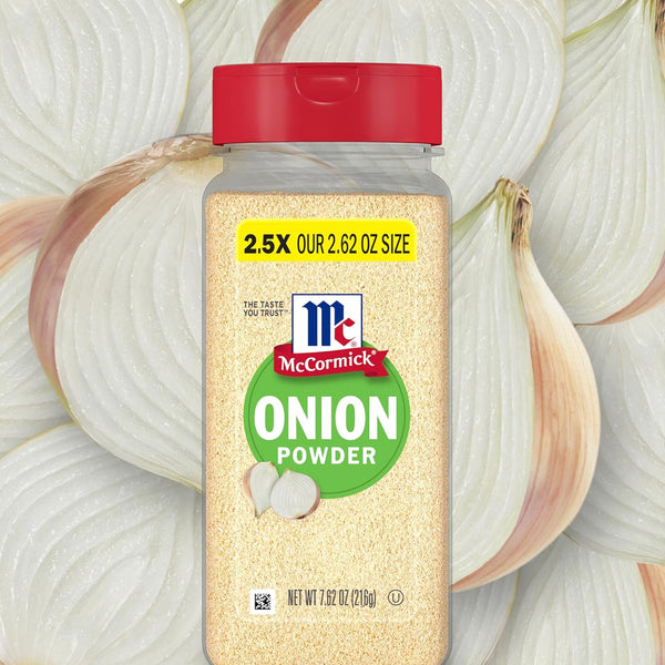 McCormick Non GMO Onion Powder, 7.62 oz, Made with Fresh Whole Onions, for Consistent Flavor in Meals & Recipes