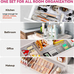 Large drawer organizer bins for kitchen, bathroom, and office use