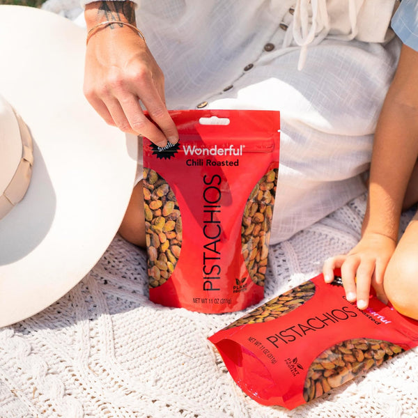 Wonderful Chili Roasted Pistachios, 11 Ounce Resealable Bag, Protein Snacks, Gluten Free, College Snacks