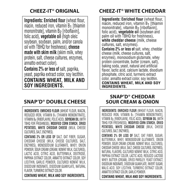 Cheez-It Variety Pack, Baked Snack Crackers, Lunch Snacks, 42 Packs