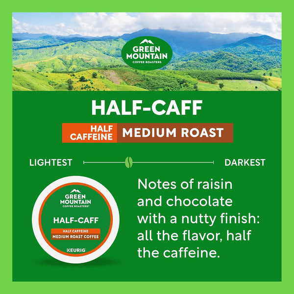 Green Mountain Coffee Roasters Half Caff Keurig K-Cup Pods 32 Count Medium Roast