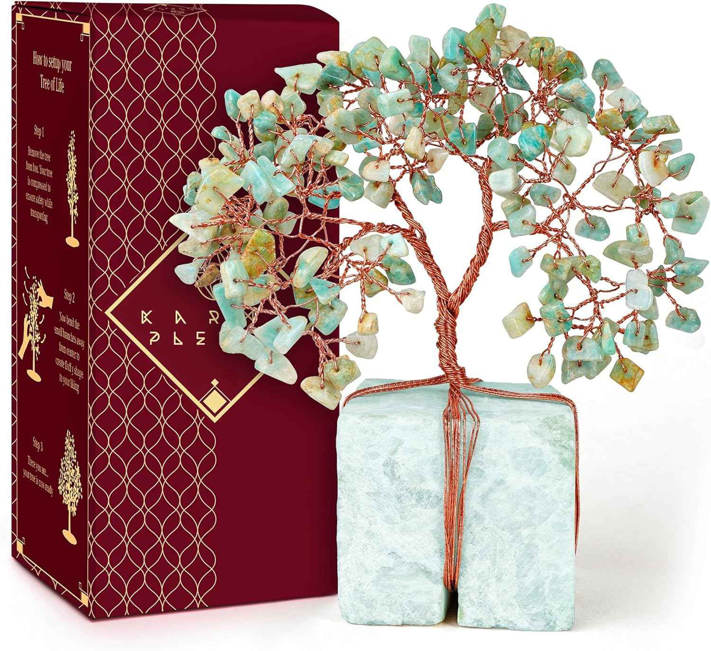 Crystal Tree of Life 7 Chakra Healing Crystals Trees for Home Decor, Office Desk Decor, Boho Decor, Handmade Bonsai Trees for Positive Energy, Money, Good Luck Birthday Gifts for Women, Mom