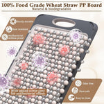 Kitchen cutting board with 304 stainless steel and wheat straw PP design