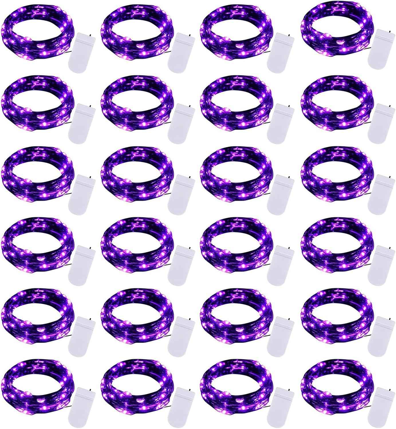 Brightown 12 Pack LED Fairy Lights, Battery Operated 7FT Firefly String Lights with 20 Waterproof LEDs on Silver Wire for DIY Crafts, Wedding Centerpieces, Party & Christmas Décor