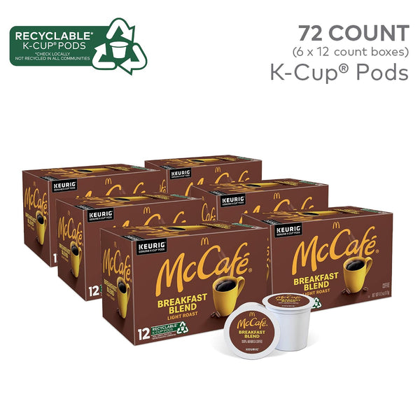 McCafe Breakfast Blend Single Serve Coffee Keurig K-Cup Pods 72 Count