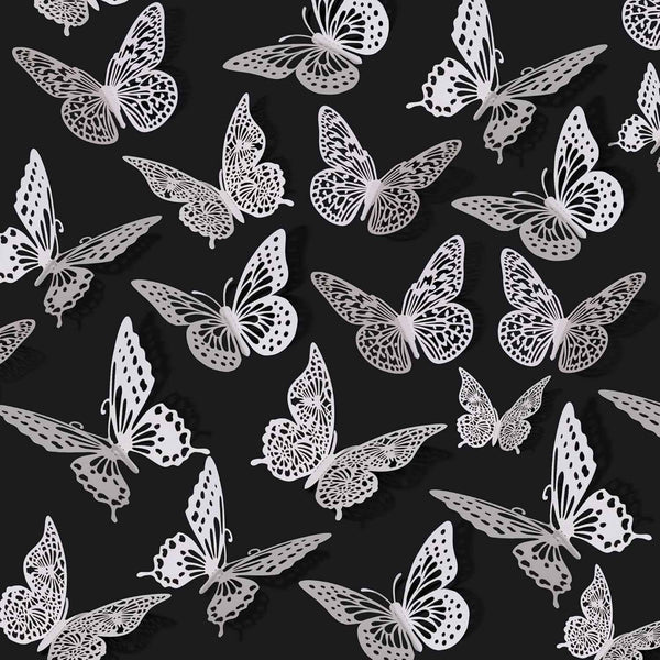 SAOROPEB 3D Butterfly Wall Decor - 48 Pcs, 4 Styles, 3 Sizes, Gold Butterfly Decorations for Birthday & Party Celebrations, Removable Stickers