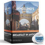 Angelino's Coffee Breakfast in Antigua Coffee Pods, 24 Count, Medium Roast, Guatemalan Blend, K Cup Compatible for Keurig