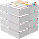 Criusia 15 Pack Drawer Organizer for Clothes, Foldable Dresser Dividers with 3 Sizes, Fabric Storage Bins – Beige