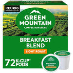 Green Mountain Coffee Roasters Breakfast Blend Single-Serve Keurig K-Cup Pods 72 Count