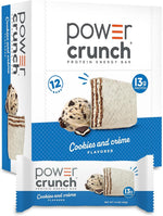 Power Crunch Protein Energy Wafer Bars Cookies and Creme 12 Count