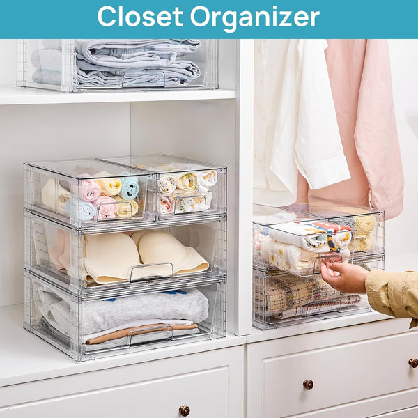 Vtopmart Stackable Storage Drawers for Bathroom and Home Organization