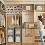 Stackable Closet Storage Bin with Metal Frame, 6-Pack, 40L Capacity